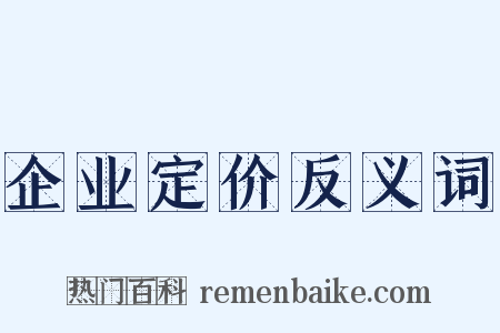 企业定价反义词是什么意思的图片